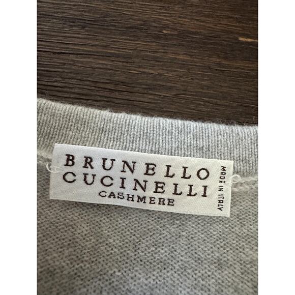Brunello Cucinelli Sweater Womens XS Melange Gray Cashmere Pullover Italy - Picture 3 of 11